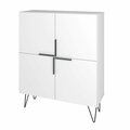 Designed To Furnish 43.7 in. Beekman Low Cabinet with 4 Shelves, White DE3589699